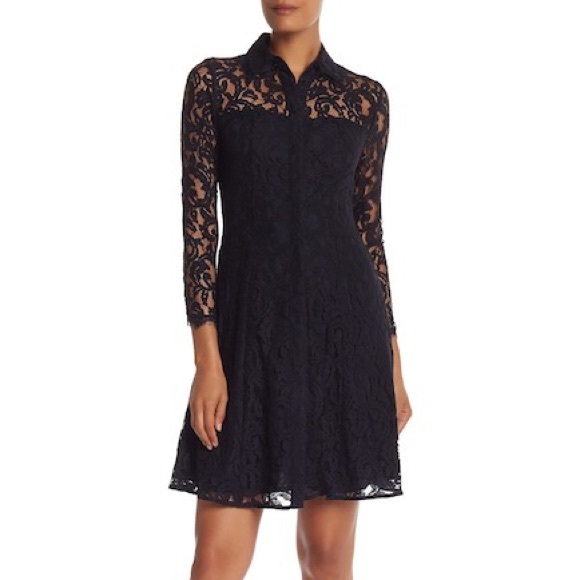 nanette lepore lace shirt dress